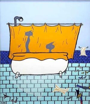 Walter "80 Euro WALDI" Lehnertz - DIE BADEANNE - original SIebdruck handsigniert