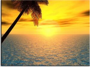 modernes Leinwandbild - Sunset-50 x 60 cm