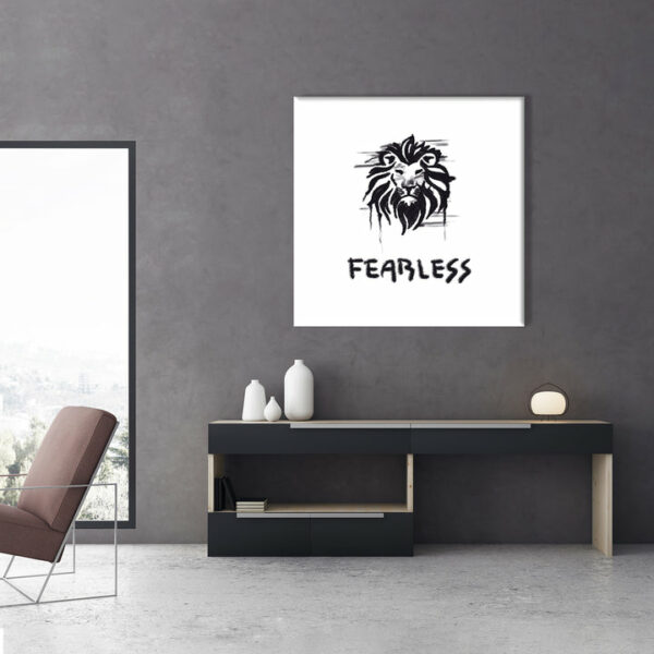 Furchtlos Icon Englisch weiß