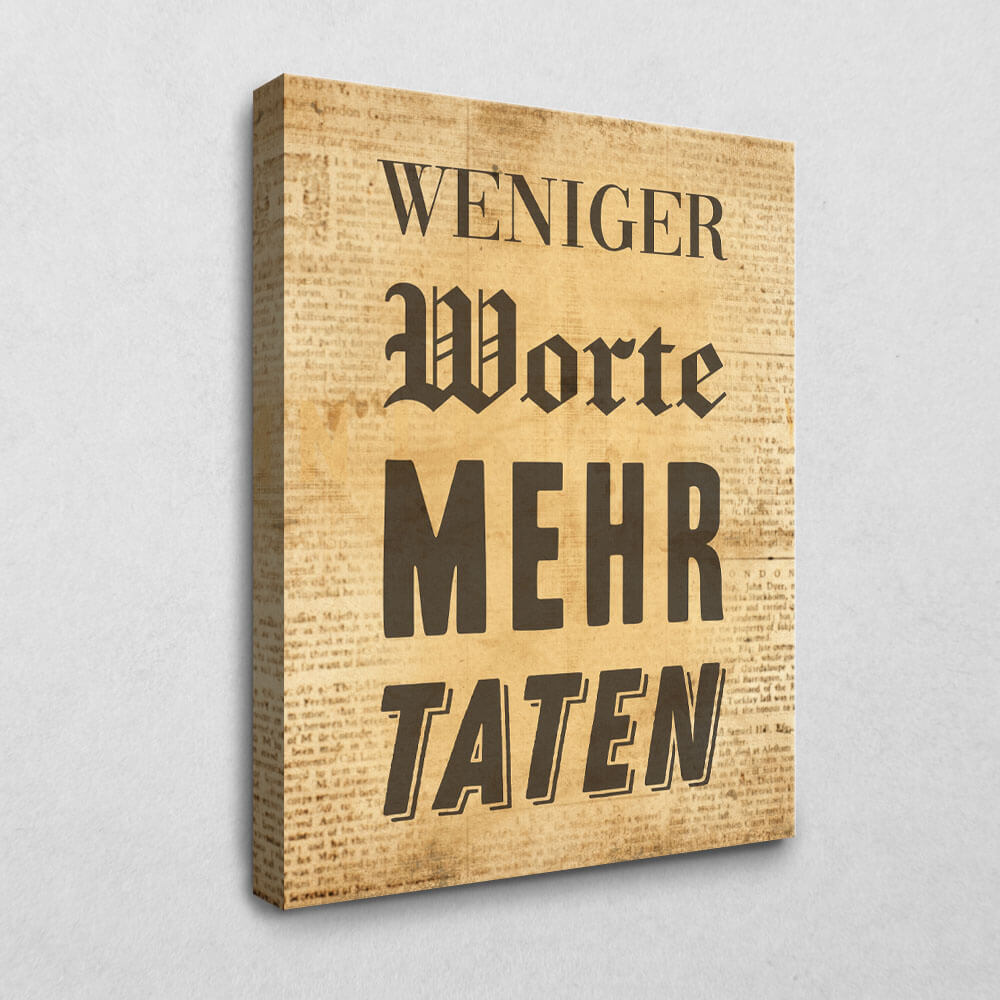 Mehr Taten 105 x 140 cm 4 cm