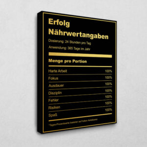Erfolg - Nährwertangaben 120 x 80 cm