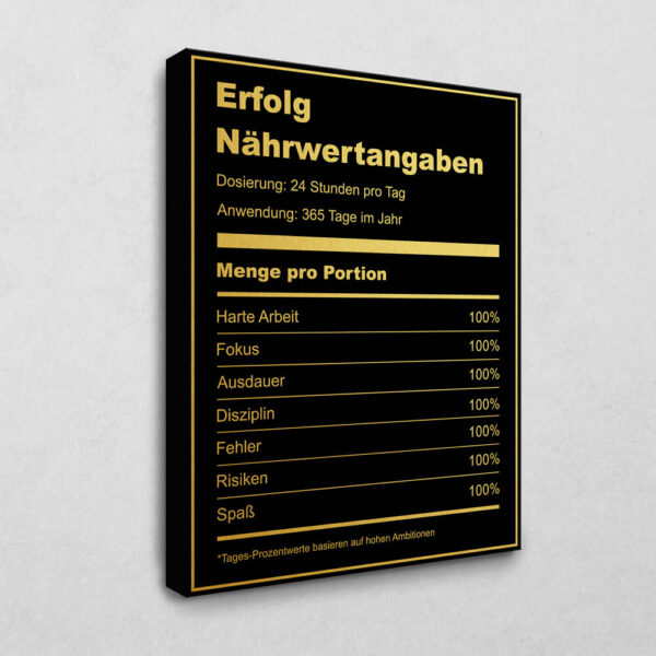 Erfolg - Nährwertangaben 120 x 80 cm