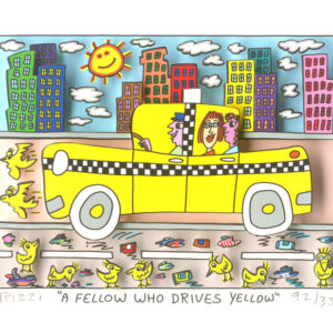 James Rizzi - A FELLOW WHO DRIVES YELLOW - Original 3D Bild drucksigniert