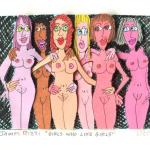 James Rizzi - GIRLS WHO LIKE GIRLS - Original 3D Bild drucksigniert