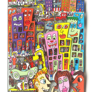 James Rizzi - LIVING IN A LAND OF OPPORTUNITY - Original 3D Bild drucksigniert  ...