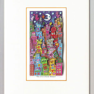 James Rizzi - THIS CITY IS ALIVE TONIGHT - Original 3D Bild drucksigniert