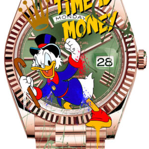 SKYYLOFT - Watch Day Date Dagobert - Time is money -Rolex - Original Wandbild au...
