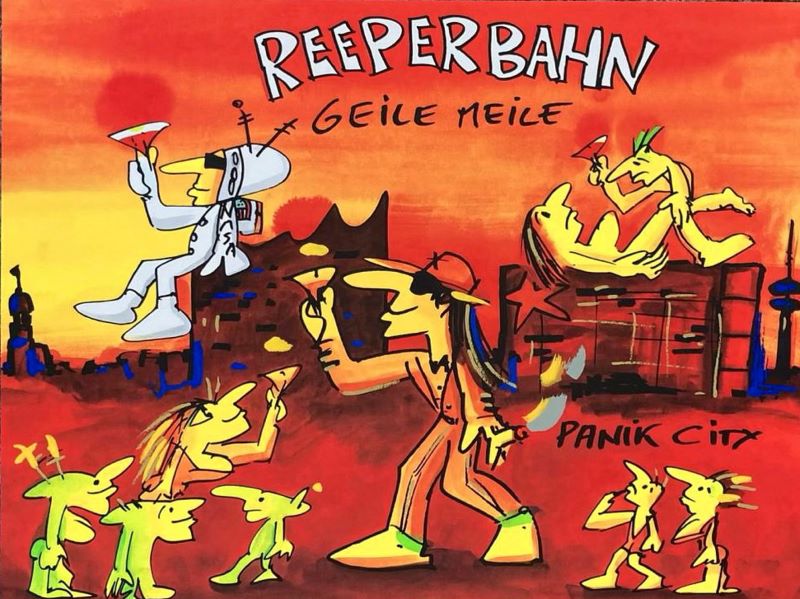 Udo Lindenberg - REEPERBAHN - GEILE MEILE - original Siebdruck