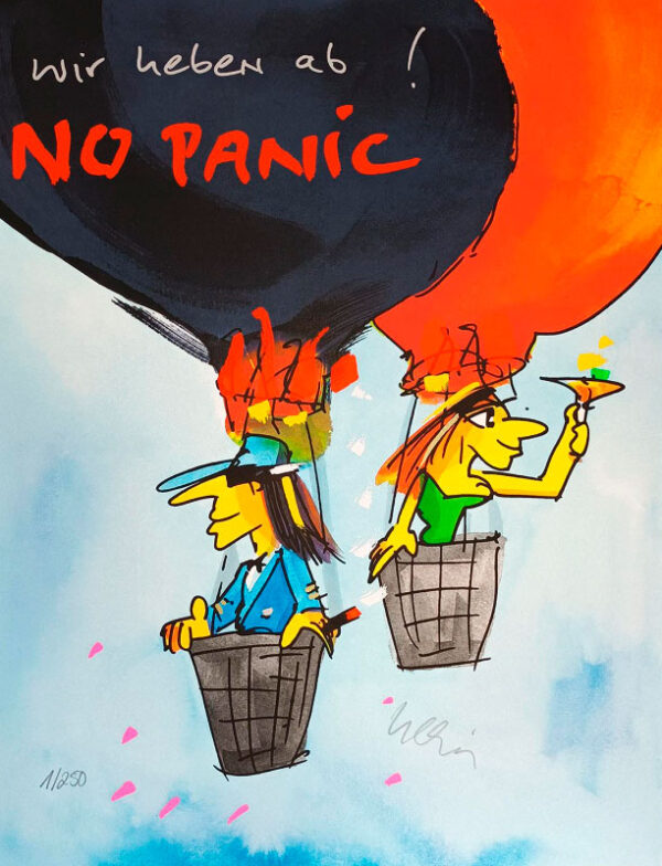 Udo Lindenberg WIR HEBEN AB ! No Panic - original Siebdruck