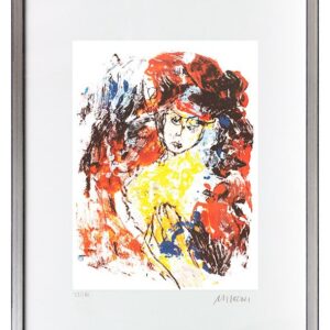 Armin Mueller-Stahl - Frau mit Hut - Original Lithografie - limitiert und handsi...