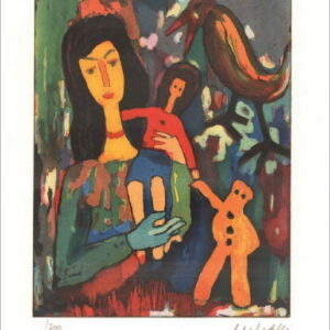 Armin Mueller-Stahl - Mädchen mit Puppe - Original Radierung - limitiert und han...