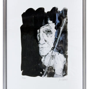 Armin Mueller-Stahl - Selbst mit Geige - Original Lithographie - limitiert und h...