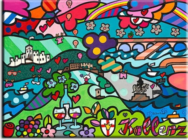 Bettina Breitkopf Pop Art Koblenz-Collage I love Koblenz-60 x 80 cm