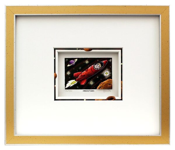 Branko - ROCKET MAN - Original 3D Bild handsigniert-gold-silber