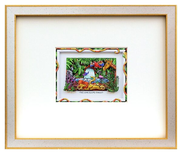 Branko - THE LION SLEEPS TONIGHT - Original 3D Bild handsigniert-silber-gold
