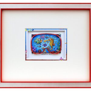 Branko - UNDERWATER TALK - Original 3D Bild handsigniert-Silber-rot