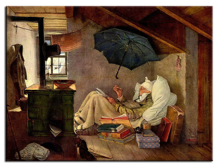 Carl Spitzweg Bilder - Der arme Poet-30 x 40 cm