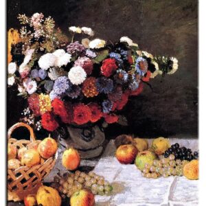 Claude Monet Bilder - Blumen und Obst-80 x 100 cm