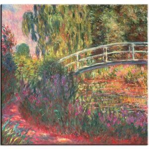 Claude Monet Bilder - Japanische Brücke im Garten von Giverny-90 x 90 cm