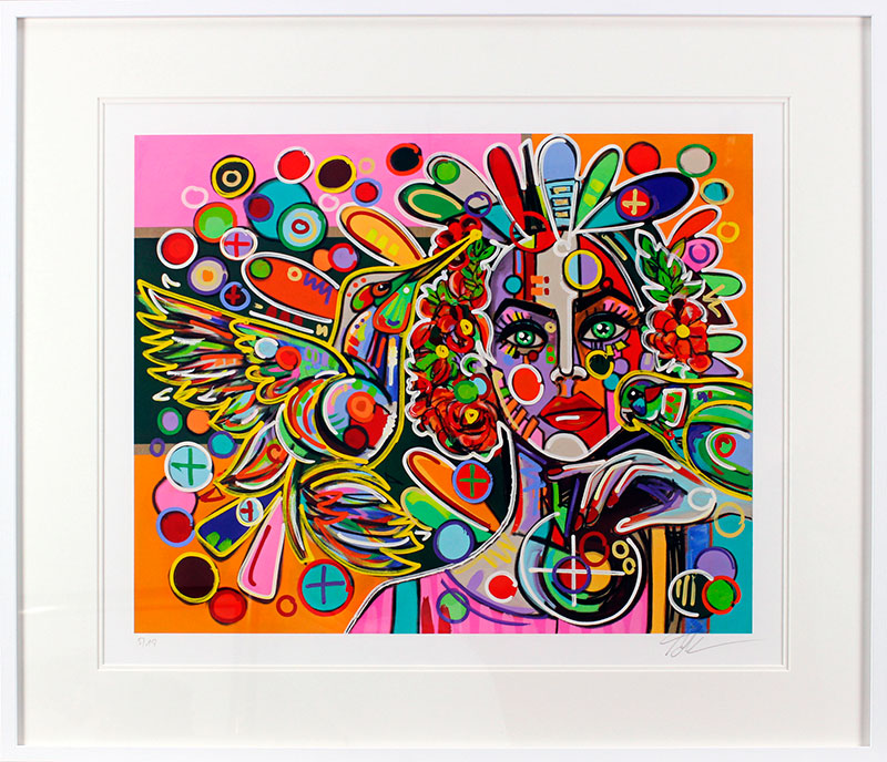 David Tollmann - COLIBRI - original PIGMENTGRAFIK gerahmt