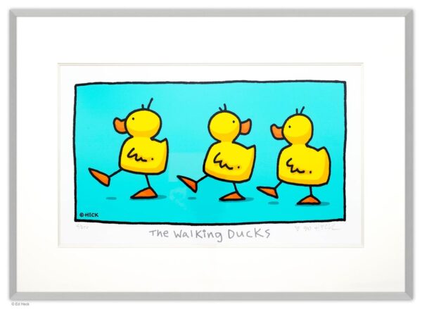 Ed Heck - THE WALKING DUCKS - original PIGMENTGRAFIK