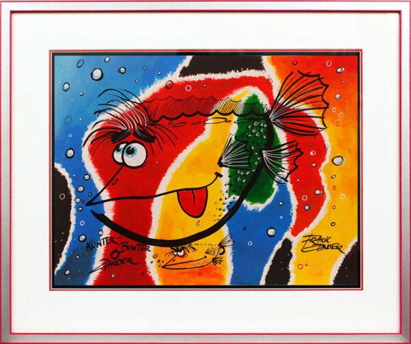 Frank Zander - KUNTER-BUNTER ZANDER - Handgemaltes Original Aquarell
