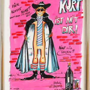 Frank Zander - KURT IST MIT DIR - HIER KOMMT KURT - Handgemaltes Original Aquare...