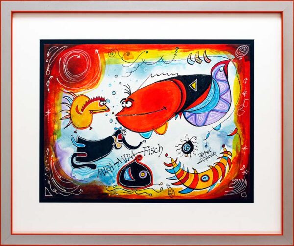 Frank Zander - MIRA-MIRA FISCH - Handgemaltes Original Aquarell