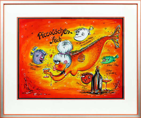 Frank Zander - Piccolöchen-Fisch - Handgemaltes Original Aquarell