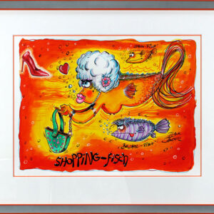 Frank Zander - Shopping-Fisch - Handgemaltes Original Aquarell