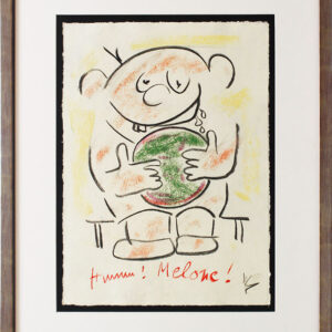 Helge Schneider - HMMM MELONE original Kohlezeichnung auf Büttenpapier