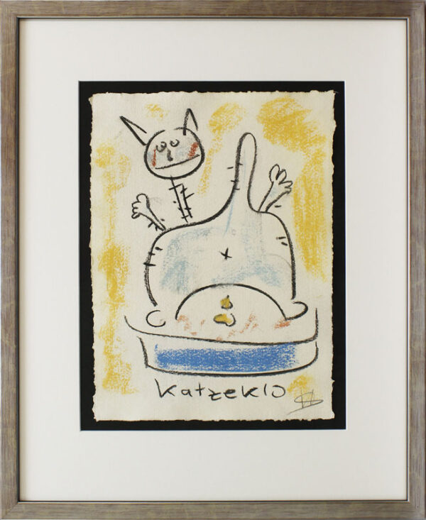 Helge Schneider - KATZENKLO original Kohlezeichnung auf Büttenpapier