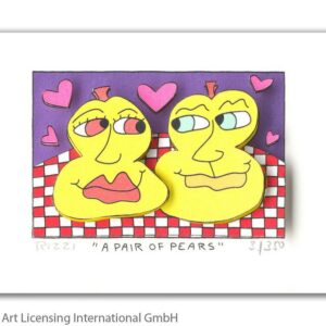 James Rizzi - A pair of pears - Original 3D Bild drucksigniert - ohne Rahmen PP-...