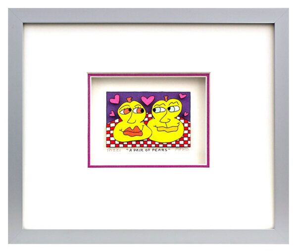 James Rizzi - A pair of pears - Original 3D Bild drucksigniert-alurahmen-Normale...