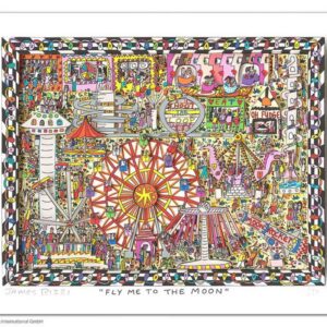 James Rizzi - Fly me to the moon - Original 3D Bild drucksigniert - ohne Rahmen ...