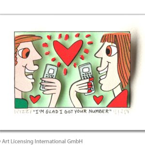 James Rizzi - I'M GLAD I GOT YOUR NUMBER - Original 3D Bild drucksigniert - ohne...