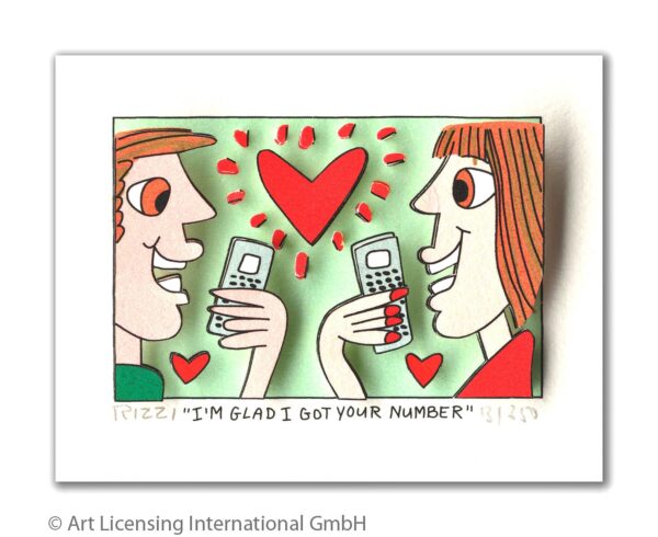 James Rizzi - I'M GLAD I GOT YOUR NUMBER - Original 3D Bild drucksigniert - ohne...