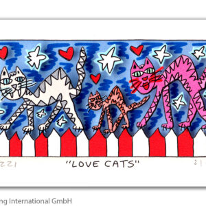 James Rizzi - LOVE CATS - Original 3D Bild drucksigniert - ohne Rahmen PP-Normal...