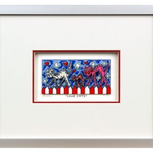 James Rizzi - LOVE CATS - Original 3D Bild drucksigniert-alurahmen-Normale Numme...