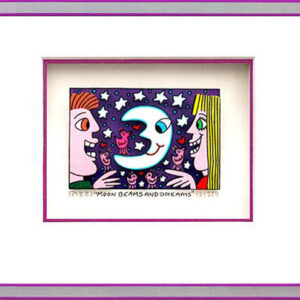 James Rizzi - MOON BEAMS AND DREAMS - Original 3D Bild drucksigniert-Silber-viol...