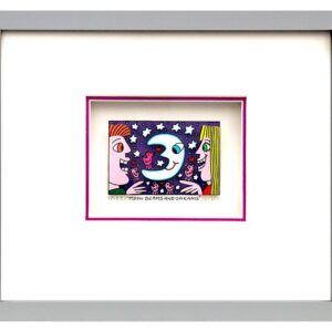 James Rizzi - MOON BEAMS AND DREAMS - Original 3D Bild drucksigniert-alurahmen-N...