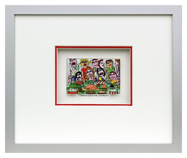 James Rizzi - Thanksgiving Dinner - Original 3D Bild drucksigniert-alurahmen-Nor...