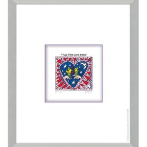 James Rizzi - TWO TRUE LOVE BIRDS - Original 3D Bild drucksigniert-alurahmen-Nor...