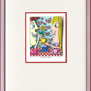 James Rizzi - A CUP OF LOVE  - Original 3D Bild drucksigniert