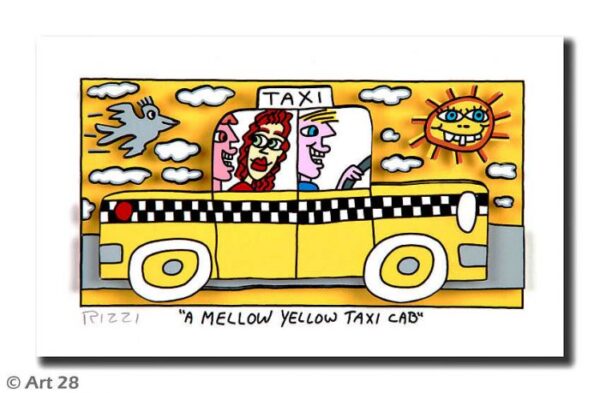 James Rizzi A MELLOW YELLOW TAXI CAB. 3D Bild drucksigniert - ohne Rahmen PP-Nor...