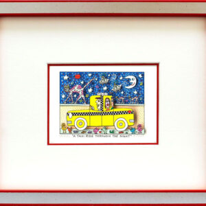 James Rizzi - A TAXI RIDE THROUGH THE NIGHT  - Original 3D Bild drucksigniert-Si...