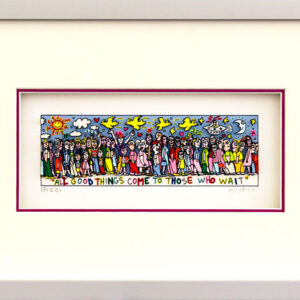 James Rizzi - ALL GOOD THINGS COME TO THOSE WHO WAIT  - Original 3D Bild drucksi...