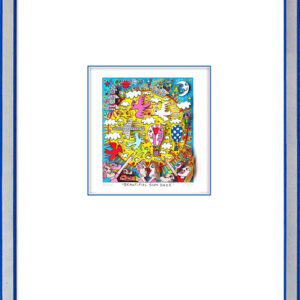 James Rizzi - BEAUTIFUL SUN DAZE - Original 3D Bild drucksigniert-Silber-hellbla...
