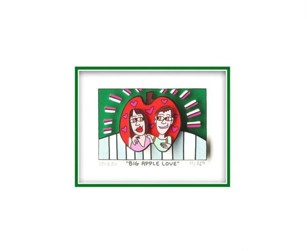 James Rizzi - BIG APPLE LOVE  - Original 3D Bild drucksigniert