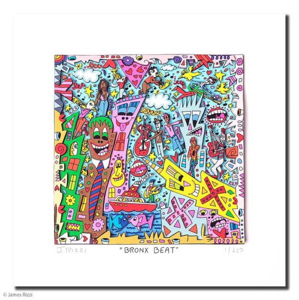 James Rizzi - BRONX BEAT - Original 3D Bild drucksigniert